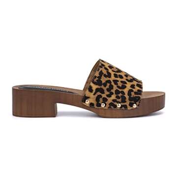 Olivia Miller Leopard Print Vegan Leather Clogs for Women