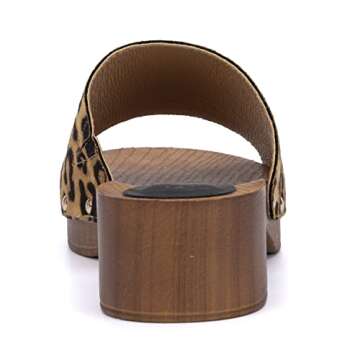 Olivia Miller Leopard Print Vegan Leather Clogs for Women