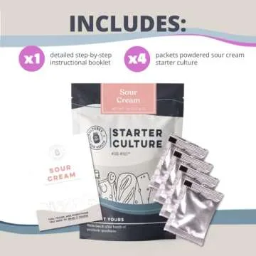 Cultures for Health Sour Cream Starter | 4 Packets Direct-Set Active Cultures | DIY Homemade Sour Cream or Buttermilk | Cultures on Your Counter in Less Than a Day | Cultured Dairy with Probiotics