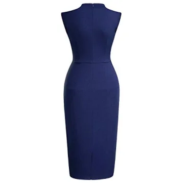 Miusol 1950s Half Collar Ruffle Cocktail Pencil Dress