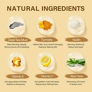 YLNALO Clay Facial Mask Gift Set -Turmeric Vitamin C, Dead Sea and Himalayan Clay Mask, SPA Facial Masks Skin Care Gift Set for Deep Pore Cleansing, Reduce Blackheads Acne, Dark Spots, Oil Control
