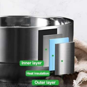 LOSYHU 6 Pack 14 Oz Stainless Steel Soup Bowls Double Walled Metal Snacks Bowls 4.7 Inch Insulated Rice Bowl Multi-Purpose Stainless Steel Bowls for Rice, Noodle, Ice Cream, Matte Finish