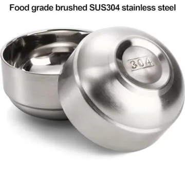 LOSYHU 6 Pack 14 Oz Stainless Steel Soup Bowls Double Walled Metal Snacks Bowls 4.7 Inch Insulated Rice Bowl Multi-Purpose Stainless Steel Bowls for Rice, Noodle, Ice Cream, Matte Finish