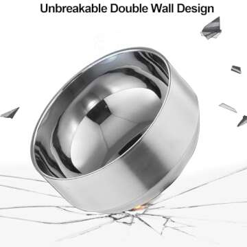 LOSYHU 6 Pack 14 Oz Stainless Steel Soup Bowls Double Walled Metal Snacks Bowls 4.7 Inch Insulated Rice Bowl Multi-Purpose Stainless Steel Bowls for Rice, Noodle, Ice Cream, Matte Finish