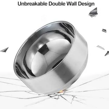 LOSYHU 6 Pack 14 Oz Stainless Steel Soup Bowls Double Walled Metal Snacks Bowls 4.7 Inch Insulated Rice Bowl Multi-Purpose Stainless Steel Bowls for Rice, Noodle, Ice Cream, Matte Finish