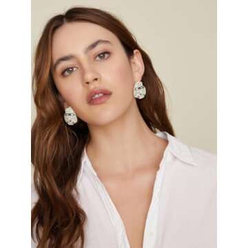 INNERDIVA Gold Irregular Abstract Geometric Earrings Vintage Gold Earrings Statement Earrings Bohemi...