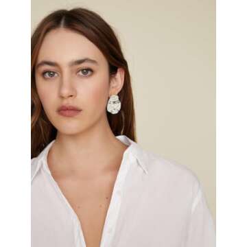 INNERDIVA Gold Irregular Abstract Geometric Earrings Vintage Gold Earrings Statement Earrings Bohemian Earrings for Women