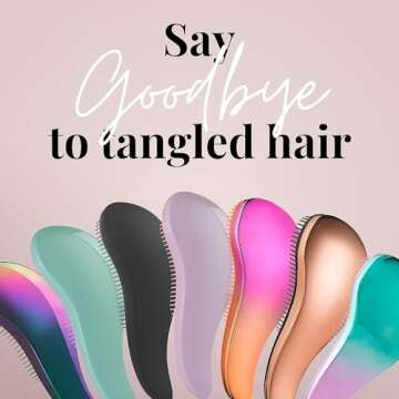 Lily England Detangler Brush for Curly Hair, Thick, Straight & Natural Hair - Gentle Detangling Hair Brush for Women, Kids & Toddlers with Flexible Bristles - Hairbrush for Wet & Dry Hair, Blue