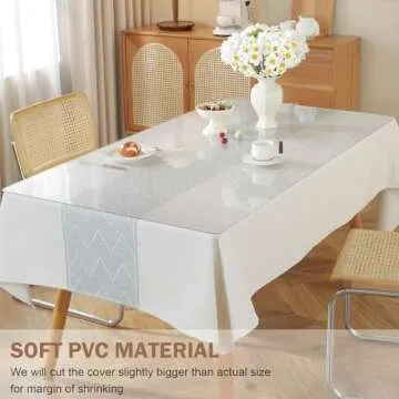 LovePads 2mm Thick 36 x 60 Inch Clear Table Cover Protector, Clear Table Protector for Dining Room Table, Plastic Table Cover, Dining Table Protector, Table Pads for Dining Room Table