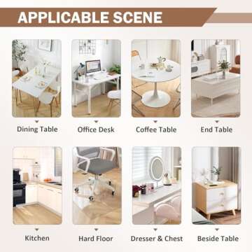 LovePads 2mm Thick 36 x 60 Inch Clear Table Cover Protector, Clear Table Protector for Dining Room Table, Plastic Table Cover, Dining Table Protector, Table Pads for Dining Room Table