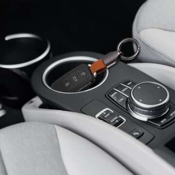 Yaocom 2 Pcs Leather Car Keychain Belt Keychain Quick Release Zinc Alloy Buckle Multifunctional Leat...