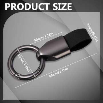 Yaocom 2 Pcs Leather Car Keychain Belt Keychain Quick Release Zinc Alloy Buckle Multifunctional Leather Belt Key Holder Belt Clip for Keys Car Keychain for Men Woman