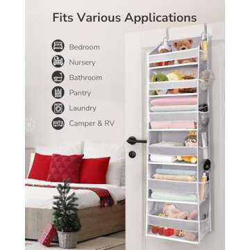 Durable Over The Door Organizer with 50lbs Weight Capacity
