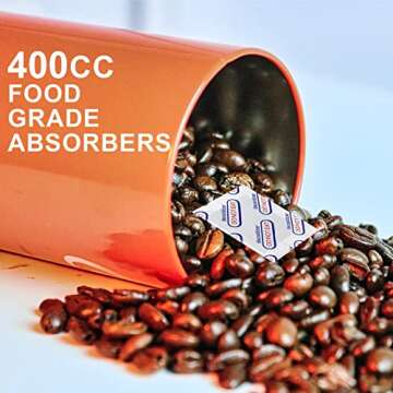 400CC Oxygen Absorbers -120 Packs (6x Packs of 20) -Food Grade Long Term Food Storage for Mason Jars, Mylar Bags, Canning, Vacuum Bags