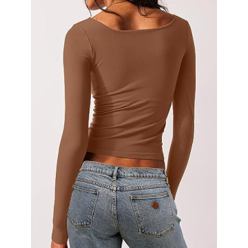 Shop Abardsion 2 Piece Long Sleeve Crop Tops for Women