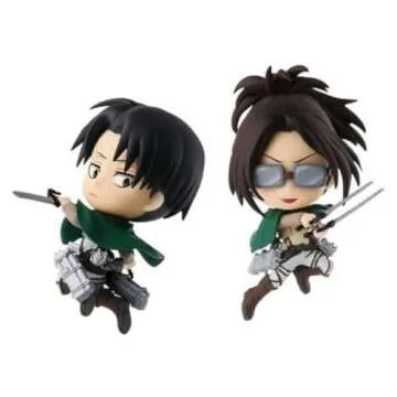 Banpresto 2.5" Attack on Titan: Levi & Hange Zoë Chibi Kyun-Chara Figure Set
