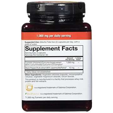 Youtheory Turmeric Extra Strength Formula Capsules 1,000 mg per Daily