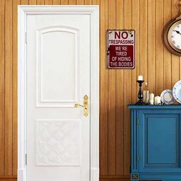 Funny Halloween No Trespassing Metal Tin Sign for Decor