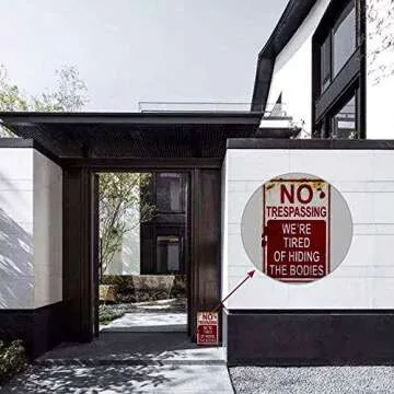 Funny Halloween No Trespassing Metal Tin Sign for Decor