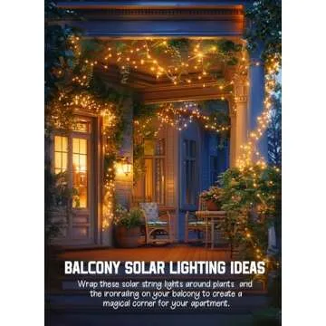 Minetom Solar String Lights for Outside, 33Ft 100 LED Outdoor Solar Fairy Lights, 8 Modes Balcony Lights for Tree Patio Christmas Party Wedding Decor (Warm White)