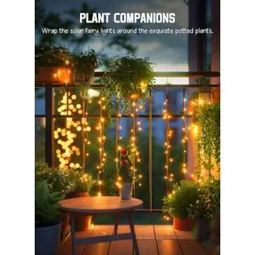 Minetom Solar String Lights for Outside, 33Ft 100 LED Outdoor Solar Fairy Lights, 8 Modes Balcony Lights for Tree Patio Christmas Party Wedding Decor (Warm White)