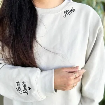 NAZENTI Custom Embroidered Mimi Sweatshirt for Moms & Grandmas