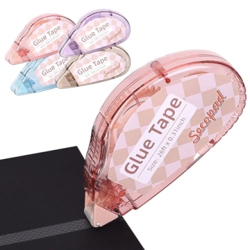 Secopad Scrapbook Tape, 4 Pack Double Sided Tape Roller for Crafts, Adhesive Glue Runner Scrapbookin...