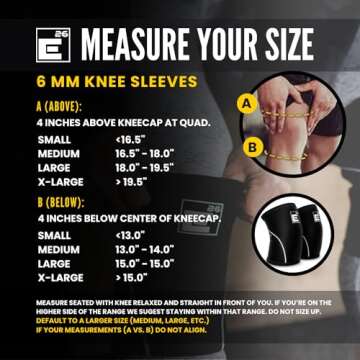 Knee Sleeves for Weightlifting - 6mm Compression Support