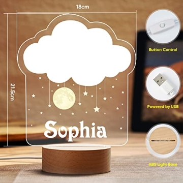 Personalized Name Night Light Custom USB Star Acrylic 3D Lamp Children's Bedroom Decorative Gifts for Boys and Girls, Lamp Decoration Gift for Daughter Son Pattern 5