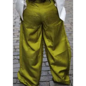 DINGANG High Waisted Wide Leg Cargo Pants Women Flowy Casual Pants with Zippers Pockets