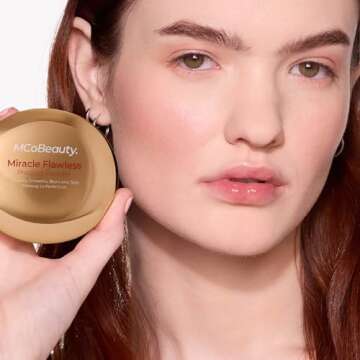 MCoBeauty Miracle Flawless Pressed Powder, Medium Warm Shade, Oil-Control, Soft-Focus Finish with Hy...