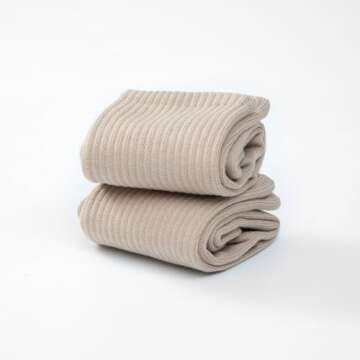 STNFAMILI Non Slip Pilates Yoga Socks with Grips for Women, Non Skid Sticky Socks (2 Pairs - Beige)