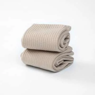 STNFAMILI Non Slip Pilates Yoga Socks with Grips for Women, Non Skid Sticky Socks (2 Pairs - Beige)