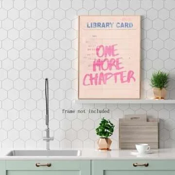 Trendy Retro Pink Posters Bookish Quote One More Chapter Vintage Art Canvas Prints library Wall Art Decor Book lover Bedroom Study Wall Decoration 12x18inch Unframed