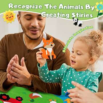 Arrocent 38Pcs Farm Animals Felt Board Story Set for Toddlers, Farmhouse Themed Storytelling Flannel...