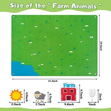 Arrocent 38Pcs Farm Animals Felt Board Story Set for Toddlers, Farmhouse Themed Storytelling Flannel Barnyard Domestic Livestock Toys Figures Teaching Wall Flannel Interactive Play Kit