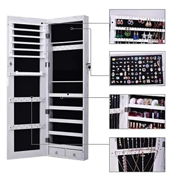 soges Jewelry Armoire with Mirror - Organized Elegance