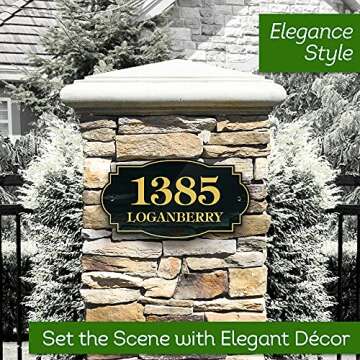 House Address Sign, House Address Plaque, Indoor/Outdoor Use, 7x12 Inch, 22 Colors, Reflective Optio...