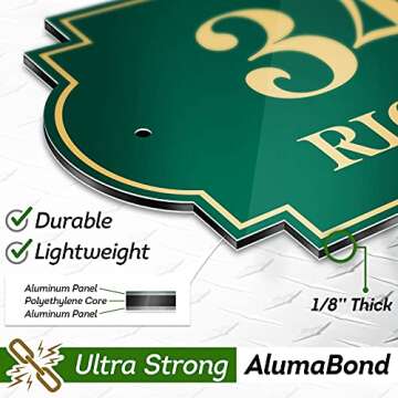 House Address Sign, House Address Plaque, Indoor/Outdoor Use, 7x12 Inch, 22 Colors, Reflective Option, USA Made by My Sign Center (Victorian)