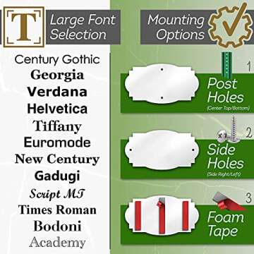 House Address Sign, House Address Plaque, Indoor/Outdoor Use, 7x12 Inch, 22 Colors, Reflective Option, USA Made by My Sign Center (Victorian)