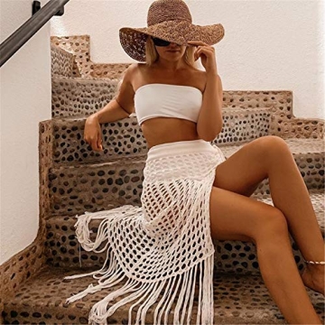 Women Sexy Hollow Out Mesh Cover Up for Beach & Pool
