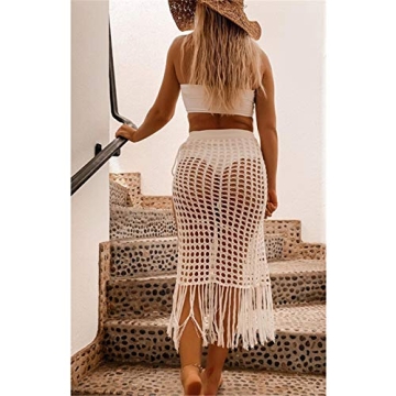 Women Sexy Hollow Out Mesh Cover Up for Beach & Pool