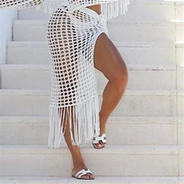 Women Sexy Hollow Out Mesh Cover Up for Beach & Pool