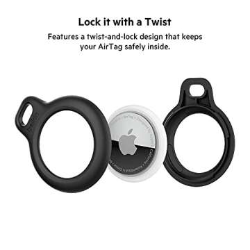 Belkin Apple Airtag Secure Holder With Strap - Apple Air Tag Keychain - Airtag Holder With Strap For...