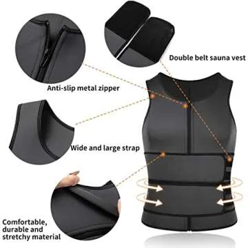 MISS MOLY Men's Sauna Waist Trainer Vest for Effective Workouts