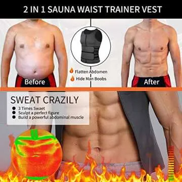 MISS MOLY Men's Sauna Waist Trainer Vest for Effective Workouts