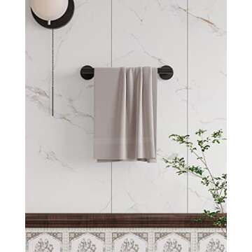 RARXTR 12 Inches Matte Black Towel Bar for Bathroom Kitchen Hand Towel Holder Dish Cloths Hanger SUS...