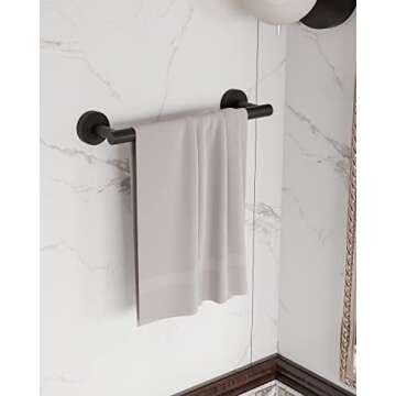 RARXTR 12 Inches Matte Black Towel Bar for Bathroom Kitchen Hand Towel Holder Dish Cloths Hanger SUS304 Stainless Steel RUSTPROOF Wall Mount (Matte Black 12-inch)