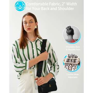 Purse Straps Replacement Crossbody - Bag Shoulder Strap for Handbags, Wide Crossbody Straps for Guitar Purses Totes Boho