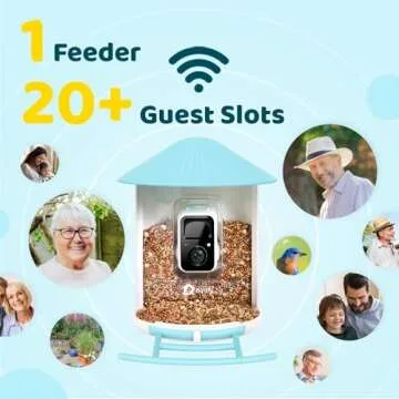 NETVUE by Birdfy AI Smart Bird Feeder with Camera, AI Auto Capture Each Bird Come & Identify 6000+ Bird Species, Cloud Store Bird Videos & Birdwatching On Live, Ideal Gift for Bird Lover (Blue)